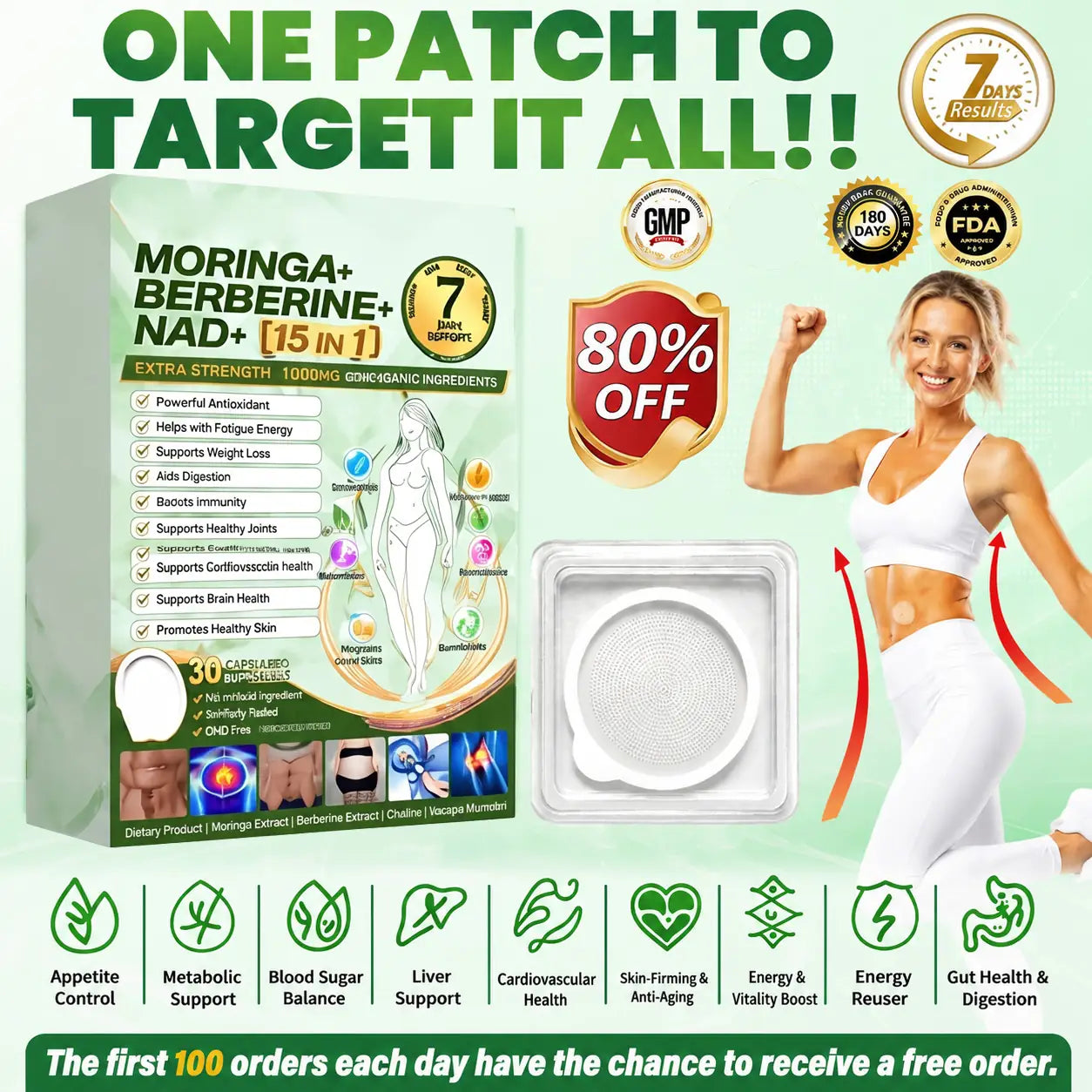 🌿🍋Moringa & Berberine 10-IN-1 Advanced Nano Microneedle Patch (Once Daily, visible changes in 7 days) ✅ Obesity, Diabetes, Sleep Apnea, And Joint Issues