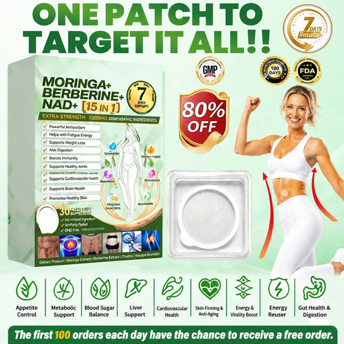 🌿🍋Moringa & Berberine 10-IN-1 Advanced Nano Microneedle Patch (Once Daily, visible changes in 7 days) ✅ Obesity, Diabetes, Sleep Apnea, And Joint Issues